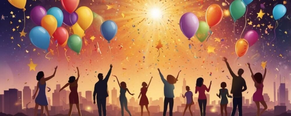 1 Famous Birthdays calendar with celebrity silhouettes and confetti