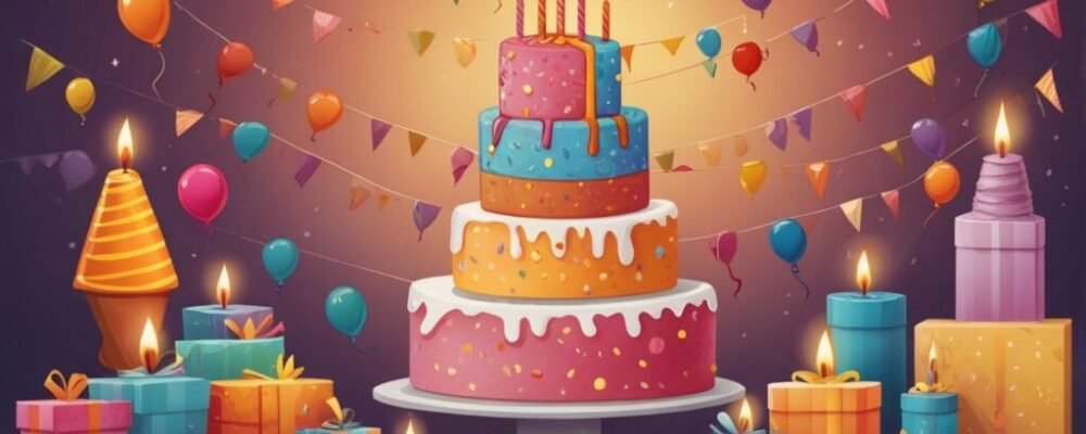 3 Famous Birthdays trivia with fun facts and cake illustration