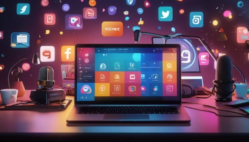 How to become a content creator in 2025 blog cover digital workspace