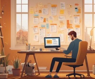 Freelance writer working from home in 2025 with digital tools and cozy workspace
