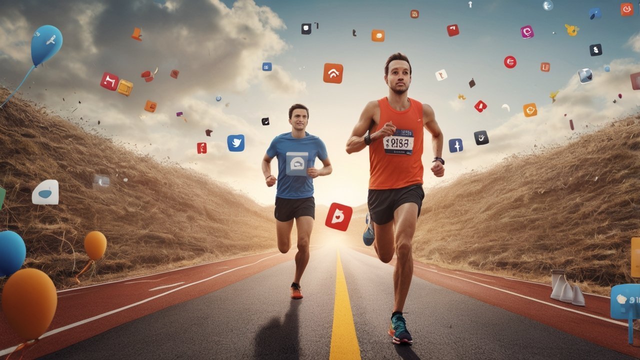 Long-term success with paid social media strategy illustrated by growth chart