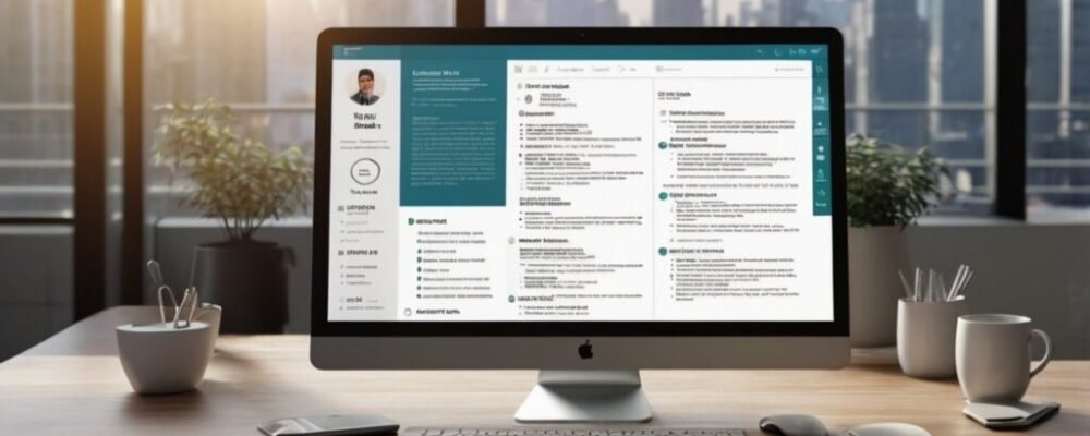 Freelancer creating a professional resume design on Fiverr