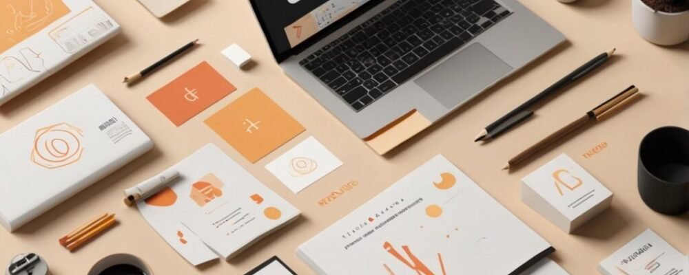 brand identity design package including logo variations color palette typography and brand guidelines