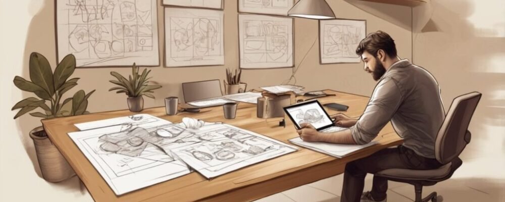 entrepreneur planning Fiverr logo design strategy