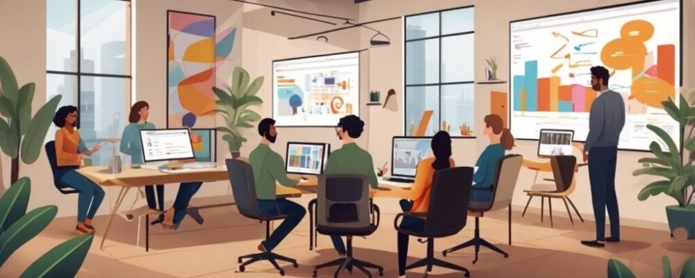 Creative design agency team working on startup branding strategy