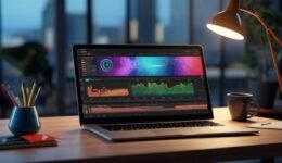 fiverr video editing workspace with freelancer editing content on laptop
