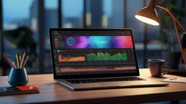 fiverr video editing workspace with freelancer editing content on laptop