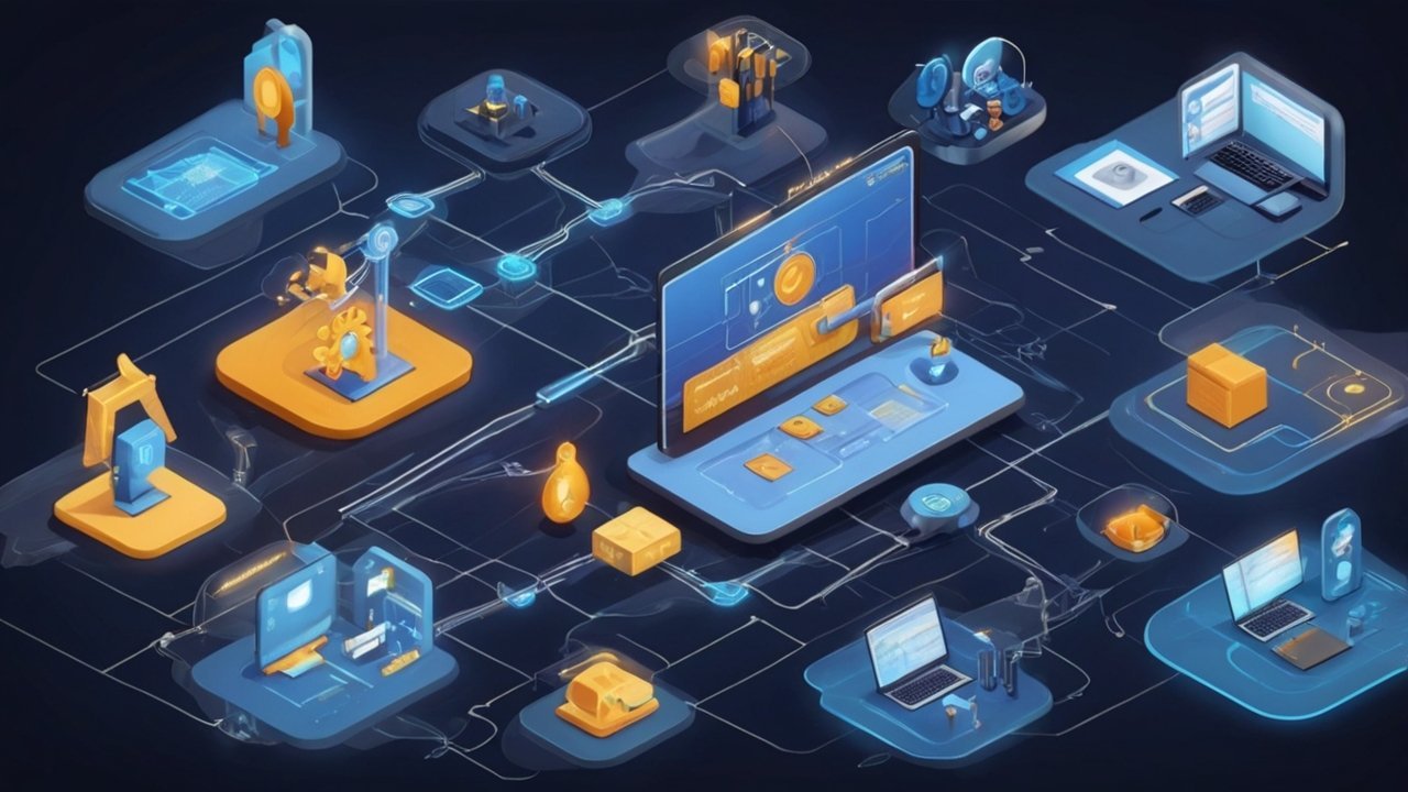 Various AI automation tools connected in a workflow